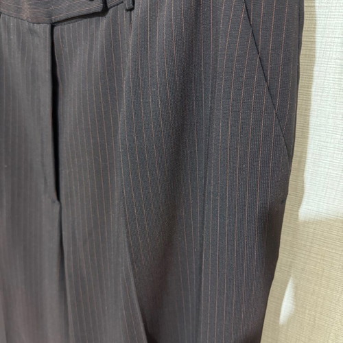 Lisa Dean wool pants M/L like new, grey-brown with stripes