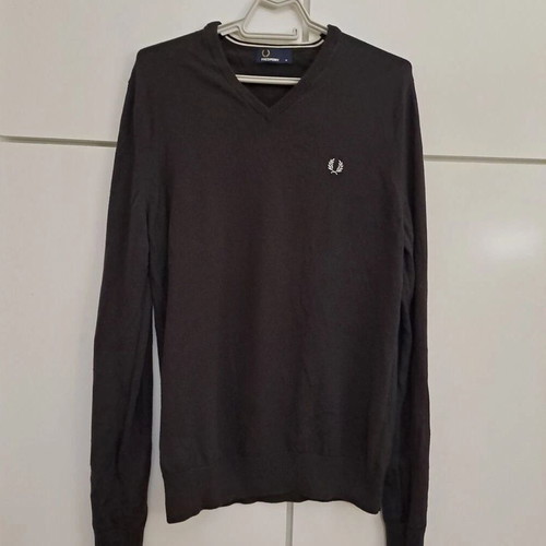 Fred Perry Medium brown sweater used merino wool and cotton