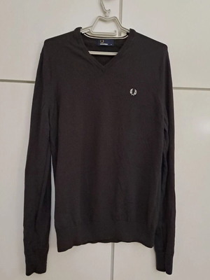 Fred Perry πουλόβερ Medium καφέ μεταχειρισμένο από μαλλί και βαμβάκι