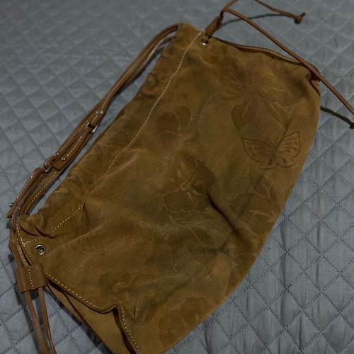 Vintage castor shoulder bag used, brown