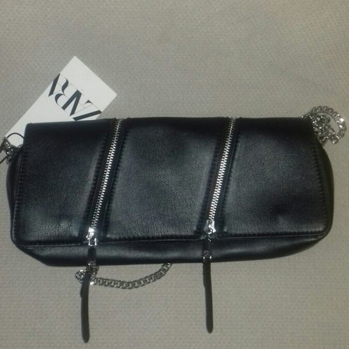 Zara crossbody bag new, black with double detachable chain