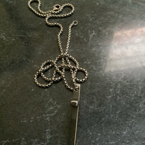 316L Steel Cross and Chain like new, silver color
