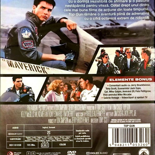 Top Gun DVD new, action movie with Tom Cruise