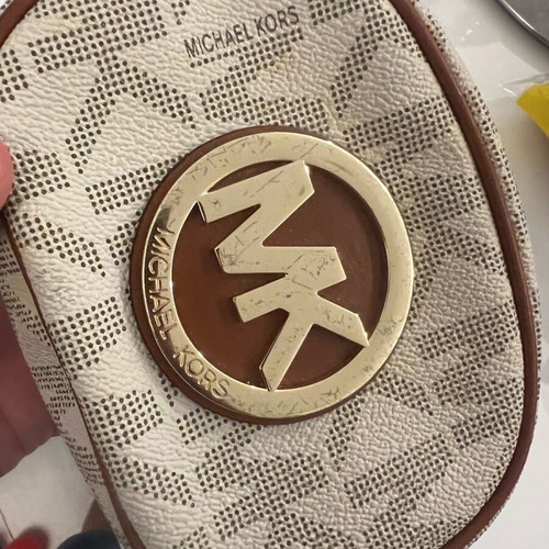 Michael Kors cosmetic bag used, beige