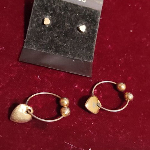 Gold-plated earrings like new set