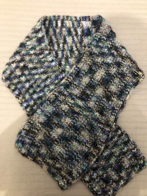 Knitted men's scarf handmade like new in blue shades