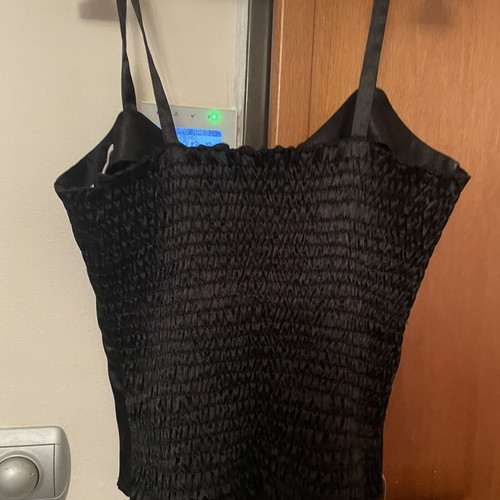 Raxevsky black satin blouse like new, size S