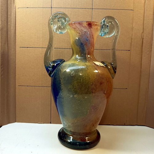 Anthologist Handmade Blown Glass Amphora Vase New