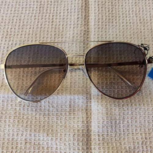 Solo-Solis NDL6243 sunglasses new, gold finish, brown/grey lenses