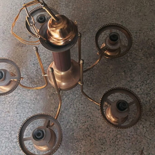 Vintage pentafoto ceiling light used, brass