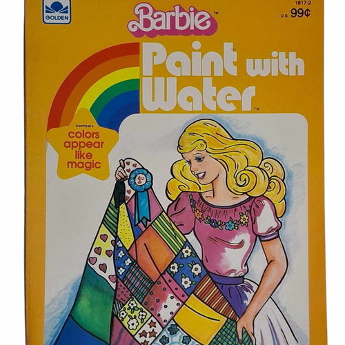 Barbie Vintage Golden Paint With Water Coloring Book new collectible from 80s