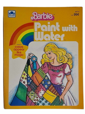 Barbie Vintage Golden Paint With Water Coloring Book new collectible from 80s