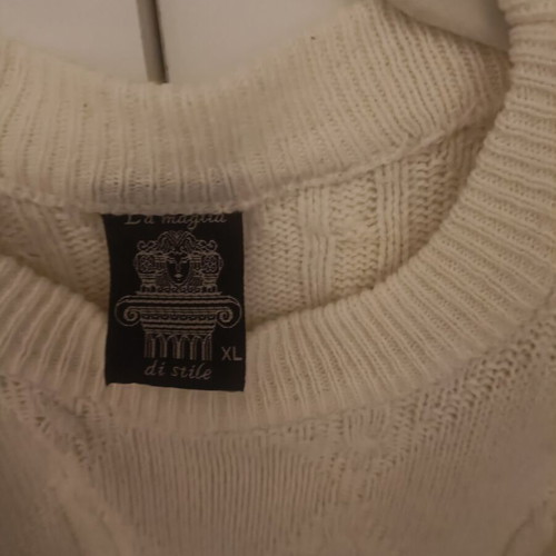 Men's sweater used XL cream with light gray details