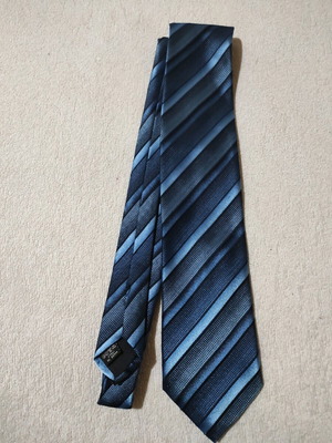 Blue tie with patterns like new, made in Italy