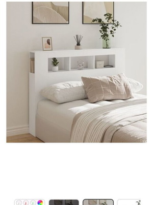 White bed headboard used with scratch