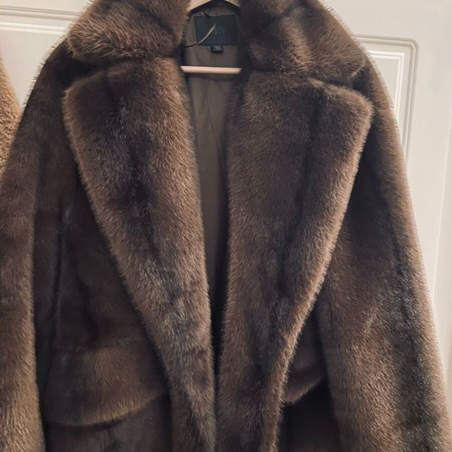 Zara oversized eco fur brown new