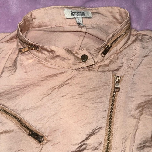 Bershka satin open pink jacket like new, size L