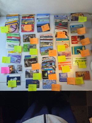 Phone cards used, pack of 180 from 26 countries