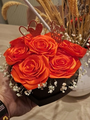 Handmade flowers in black or red new for Valentine's gift
