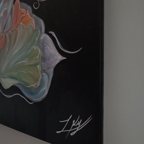 Painting flowers new, handmade modern 90x60