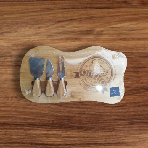 Cheese platter with cutting tools, new, 33x20 cm