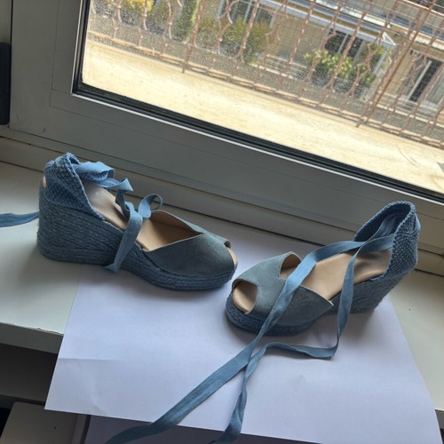 Fore’s Foremen’s Blue Wedge Sandals like new
