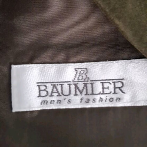 Baumler men's vintage suede texture vest like new, green/khaki XL