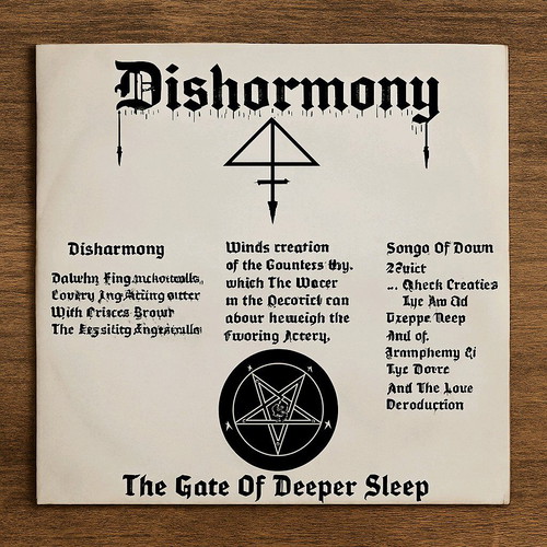 Disharmony The Gate of Deeper Sleep Collectible 7" EP Vinyl 1993