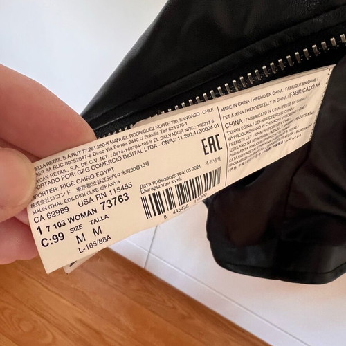 Mango leather jacket used, size M, black