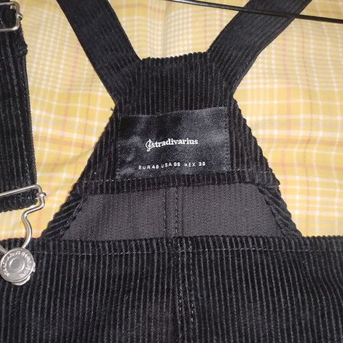 Corduroy black dress-salopette Bershka like new, size L