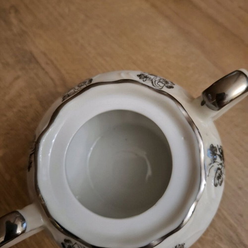 Vintage Bavaria porcelain tea set with painted Italian city scenes, like new