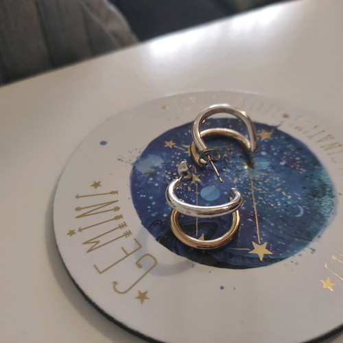 Gold silver earrings like new