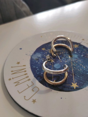 Gold silver earrings like new