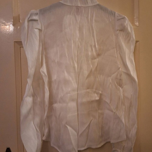 White Zeta Otto blouse satin look size M like new