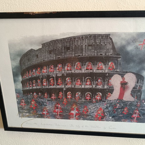 Artistic framed print of the Colosseum Rome 1996 used