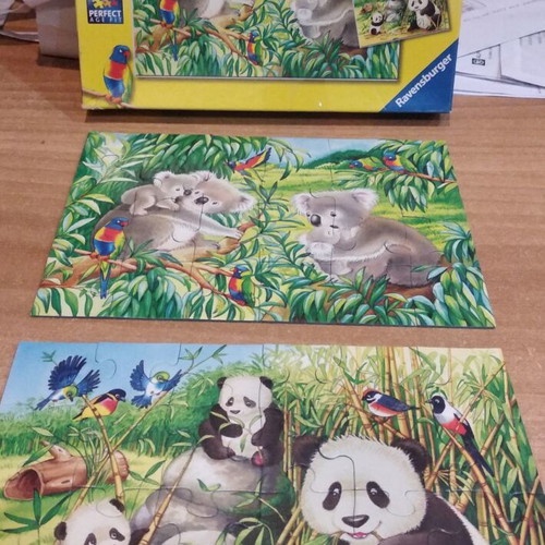Koala and panda puzzle set used 2x24 pieces
