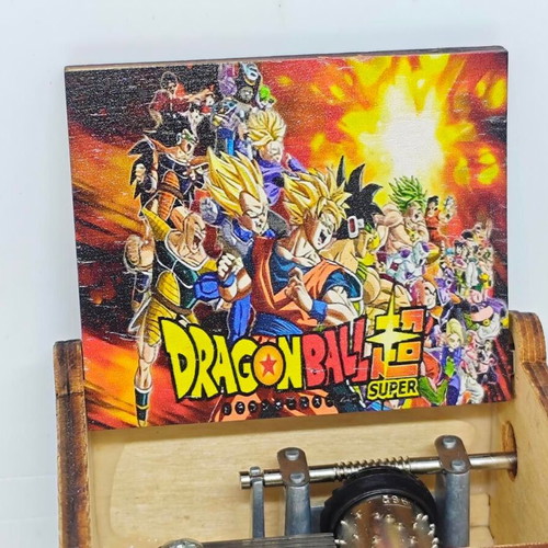 Dragon Ball Super music box like new, wooden with anime characters
