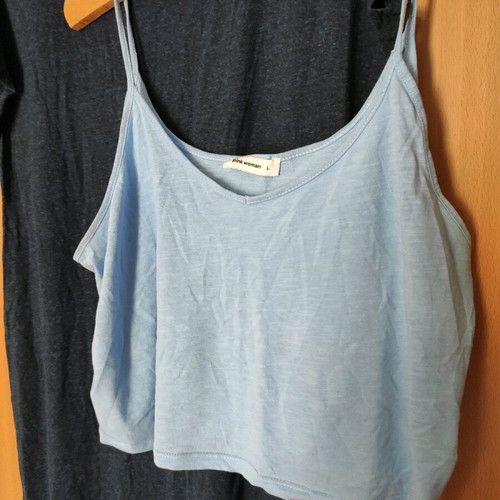 H&M women's short-sleeve dress like new with blue Pink Woman camisole gift