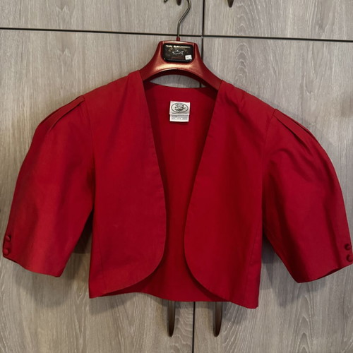 Laura Ashley red bolero jacket used, collectible 1980