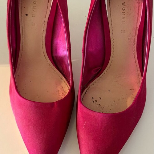Zara fuchsia satin pumps used, size 38