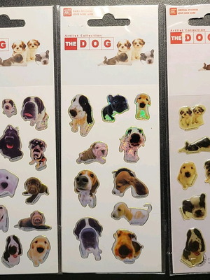 Стикери The Dog нови, комплект от 3 листа