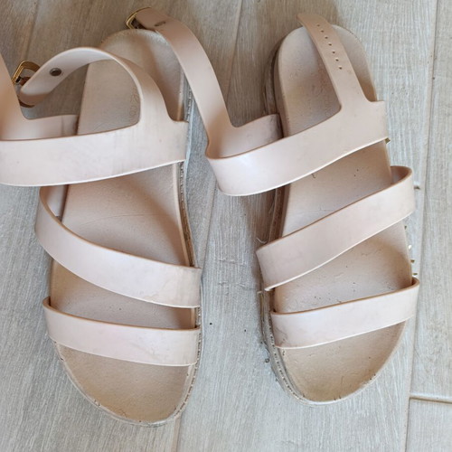 Axel flat sandals used, beige, size 38