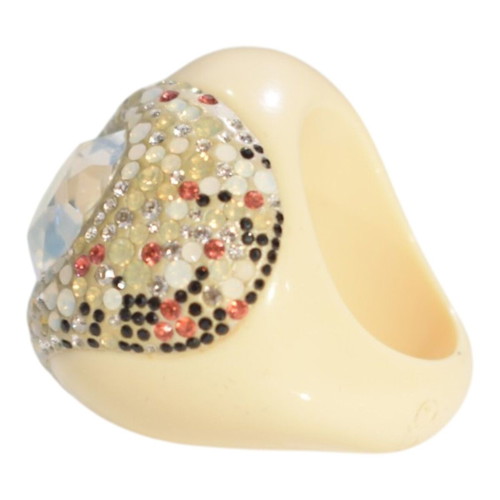 Swarovski Atmosphere Cocktail Cream Resin Ring Like New