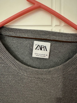 Zara thin men's sweater gray size M used with elbow details