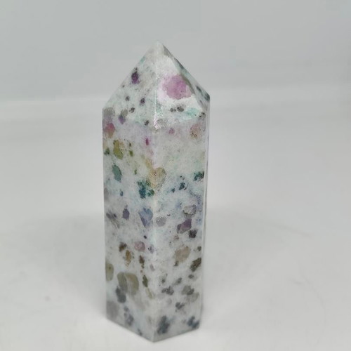 Jade Obelisk 6.5cm with Natural Multicolored Minerals like new