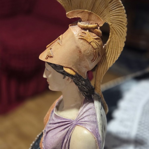 Athena statue with exceptional details, height 23cm, like new