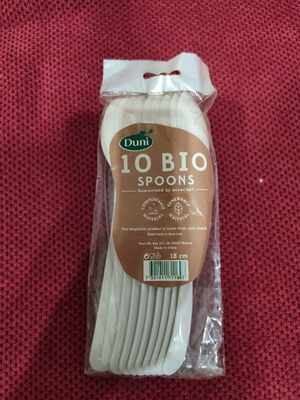 Duni bioplastic spoons 18 cm new, pack of 10