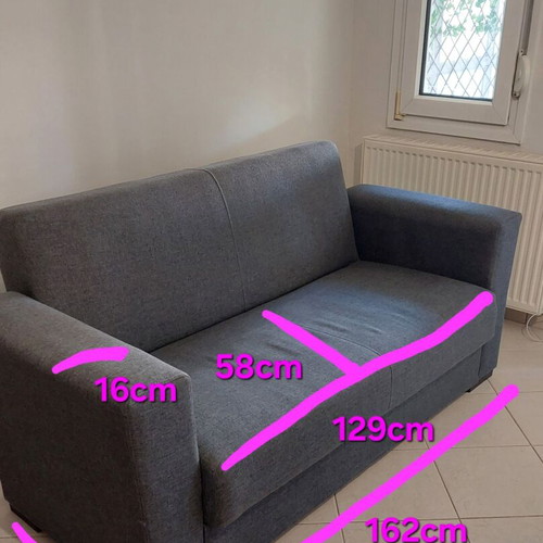 Two-seater sofa bed with storage and easy clean fabric like new