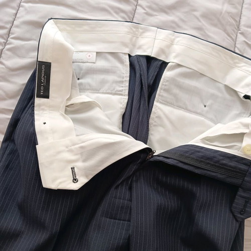 Ted Lapidus suit blue with thin stripe like new