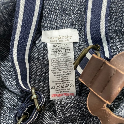 Next shirt and pants set with suspenders for 9-12 months like new